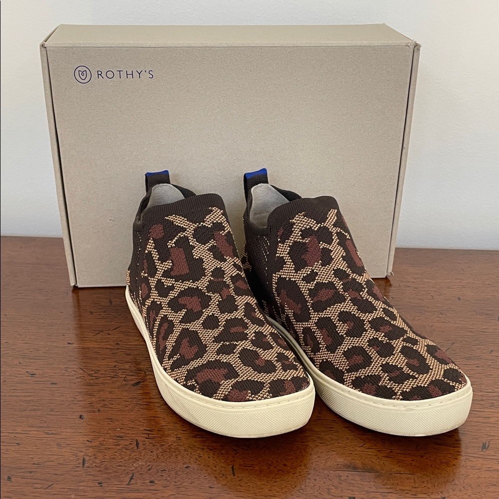 Rothy's Womens Brown Leopard Sneakers